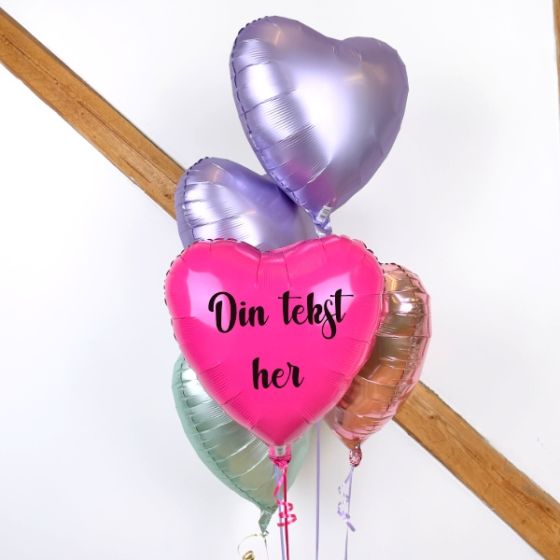 Send ballon buket Hjerter mix lilla