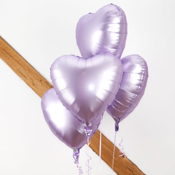 Send ballon buket Satin lilla Hjerter