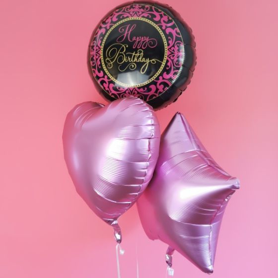 Send en ballon buket Satin pink