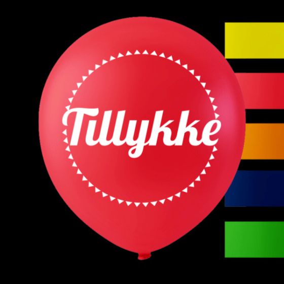 Flerfarvet Tillykke Balloner