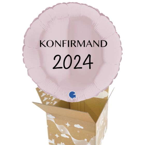 Send En Ballon Konfirmand 2024 Lyserød