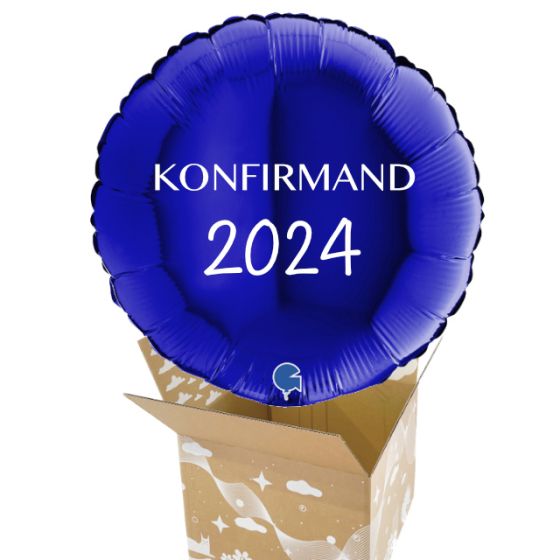 Send En Ballon Konfirmand 2024 Blå