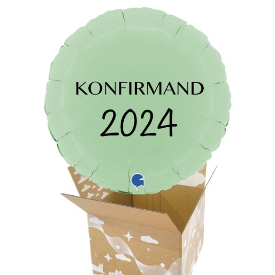 Send En Ballon Konfirmand 2024 Matte Grøn