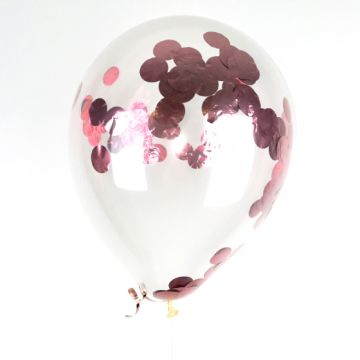 Rose Guld Konfetti Gennemsigtige Balloner 4 stk.