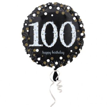 Folie Ballon Happy Birthday 100 Sort