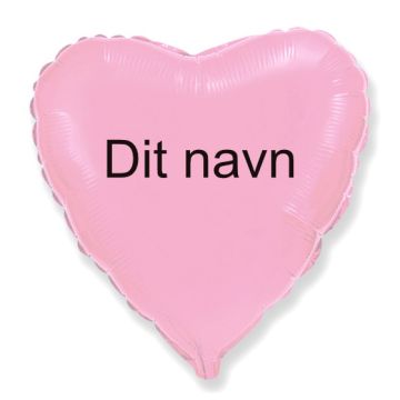 Ballon Med Dit Navn Hjerte Lyserød