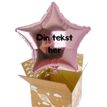 Send En Ballon Med Din Tekst Stjerne Roseguld