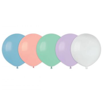 Latex Balloner Pastel Mix 48 cm., 5 stk.