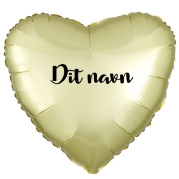 Ballon Med Dit Navn Hjerte Satin Pastel Guld