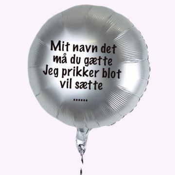 Send En Ballon Gækkebrev Rund Satin Hvid