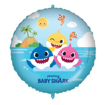 Folie Ballon Baby Shark Rund