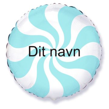 Ballon Med Dit Navn Rund Lollipop Lyserød