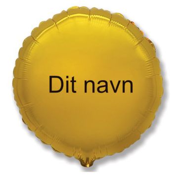 Ballon Med Dit Navn Rund Guld