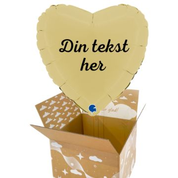 Send en ballon med din tekst Hjerte gul