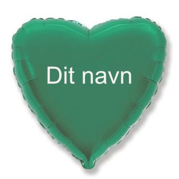 Ballon Med Dit Navn Hjerte Grøn