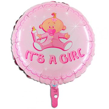 Folie Ballon It Is A Girl Rund