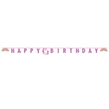 Regnbue Unicorn Happy Birthday Banner