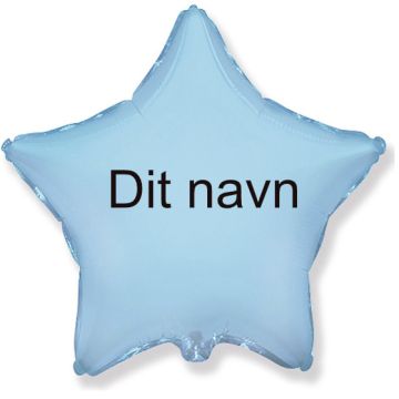 Ballon Med Dit Navn Stjerne Baby Blå