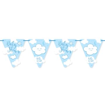 Baby Shower Flag Guirlande Blå