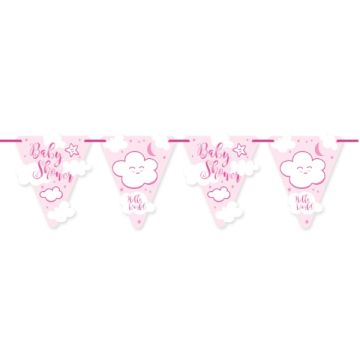 Baby Shower Flag Guirlande Lyserød