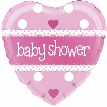 Folie Hjerte Ballon Baby Shower Pink