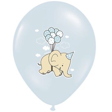 Elefant Pastel Blå Balloner