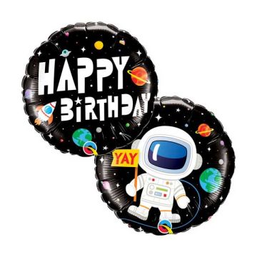 Folie Ballon Happy Birthday Astronaut