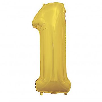 1 Tal Folie Ballon Guld 66 cm.