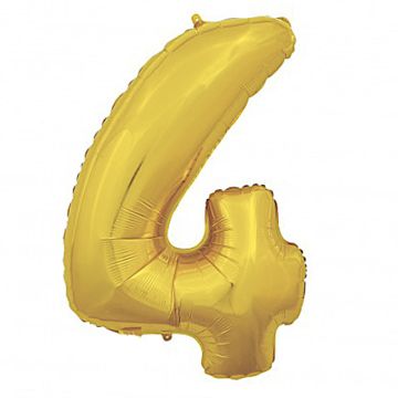 4 Tal Folie Ballon Guld 66 cm.