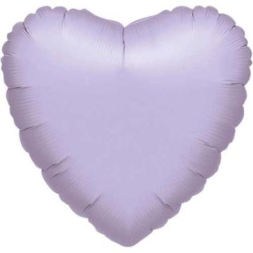 Folie Hjerte Ballon Pastel Perle Lilla 43 cm.