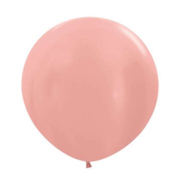 Kæmpe Latex Ballon Metallic Rose Guld 60 cm.