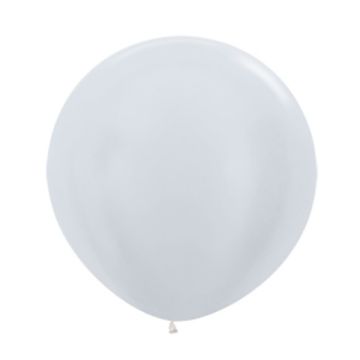 Kæmpe Latex Ballon Perle Hvid 80 cm.