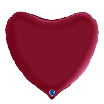 Kæmpe Hjerte Ballon Satin Cherry