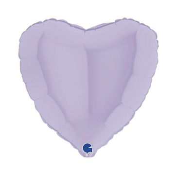 Folie Hjerte Ballon Matte Lilla 45 cm.