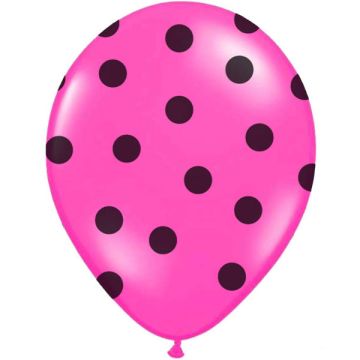 Prikkede Pink Ballon 30 cm.