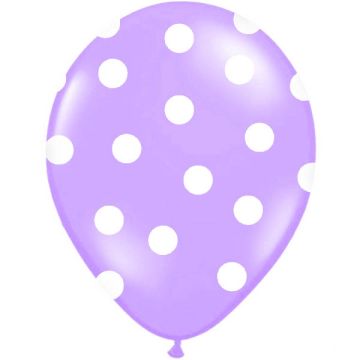 Prikkede Lilla Ballon 30 cm.