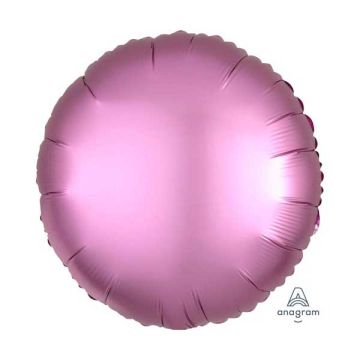 Folie Rund Ballon Satin Flamingo Pink