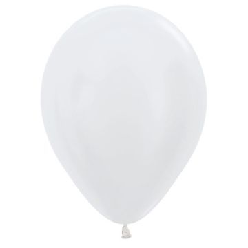 Satin perle hvid ballon