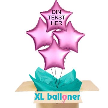 Send ballon buket Satin pink stjerner