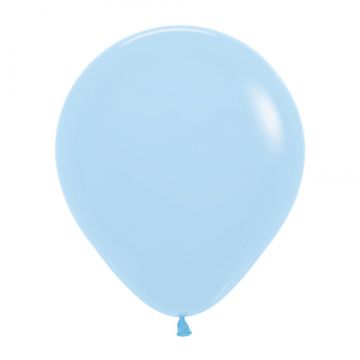 Stor Latex Ballon Pastel Matte Blå 45 cm.