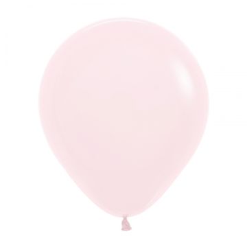 Stor Latex Ballon Pastel Matte Lyserød 45 cm.