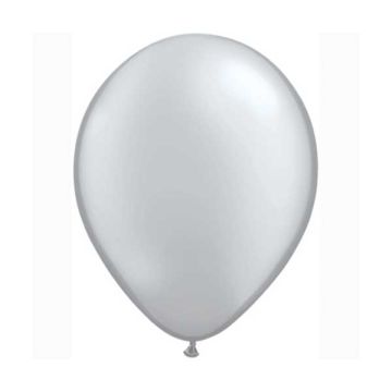 Stor Latex Ballon Perle Sølv 40 cm.