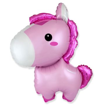 Folie Ballon Baby Hest Pink