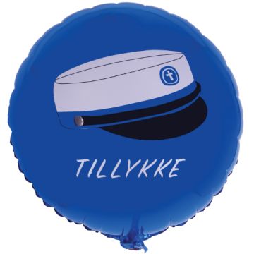 Folie Ballon Tillykke Student Blå