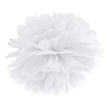 Pompom Hvid 35 cm.