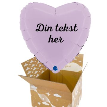 Send en ballon med din tekst Hjerte lilla